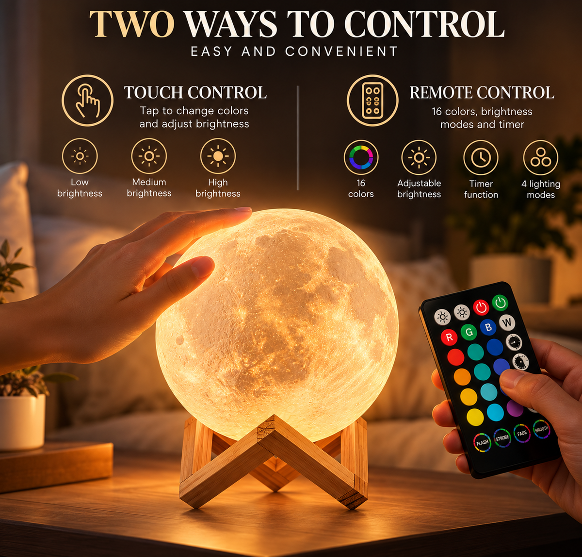 BUKRAG MoonGlow™ – 3D Moon Lamp
